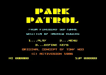 Park Patrol (UK) (1986) screen shot title